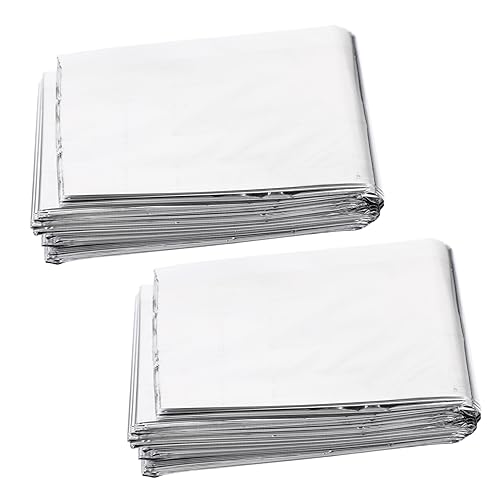 HANABASS 2Pcs Emergency Heat Reflective Blanket Foldable Film for Outdoor Aid Camping and Natural Disaster Preparedness