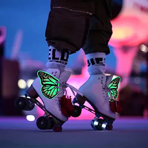 Gr Glamray Glow In The Dark Butterfly Wings For Roller Skate Shoes Boots, Roller Skate Accessories For Women Girls, Charm For Shoes #TOP5