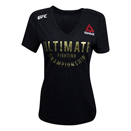 Reebok UFC Fight Night Authentic Ultimate Jersey, Black/Ufc Gold, Medium