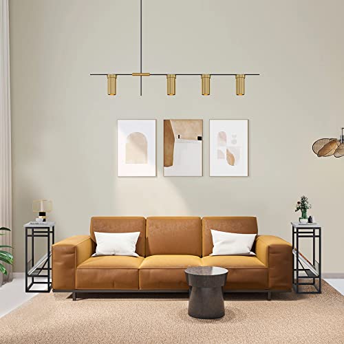 Unglehome End Table, Narrow Nightstand, Skinny Bedside Tables, Small Side Table For Small Spaces With Magazine Holder Rustic Slim Little Thin Table For Living Room, Bedroom, Sofa-Light Grey #TOP6