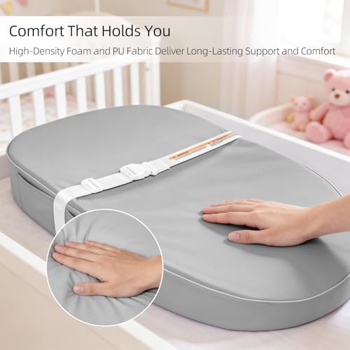 JVEOO Baby Changing Pad Waterproof Vegan Leather Wipeable - 5