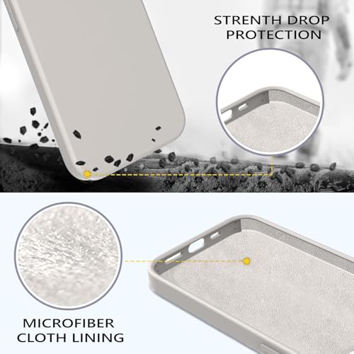 Image of DIZORO Compatible with iPhone 13 Case /iPhone 14 Liquid Silicone Case, Full Body Protective Cover, Shockproof, Slim Phone Case, Anti-Scratch Soft Microfiber Lining,(6.1 inch - Neo Stone)