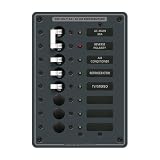 Blue Sea Systems 8027 Traditional Metal Panel, AC Main + 6 Positions, 5-1/4 W x 7-1/2 H