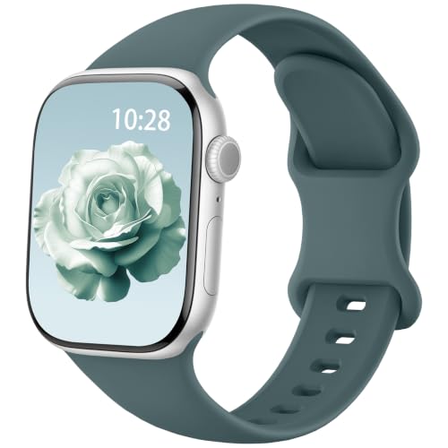 Image of Silicone Sport Band Compatible with Apple Watch Bands for Women Men