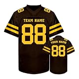 Custom Football Jersey Personalized Team Name Number Football Customizable Uniform Football Shirts for Men Women Youth (Color-25)