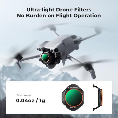 Image of K&F CONCEPT Variable ND Filter Compatible with DJI Mini 5 Pro, ND2-32 1-5 Stops Multicoated HD Optical Glass Lightweight Drone Camera Lens Accessories for Aerial Photography Video Recording