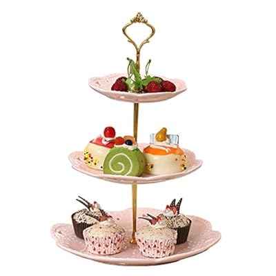 Buy Jusalpha 3 Tier Pink Porcelain Cake Stand Cupcake Stand Dessert Stand Tea Party Pastry Serving Platter Food Display Stand In A Gift Box Free Sugar Tong Pink Online In Slovakia B011ho7z6o