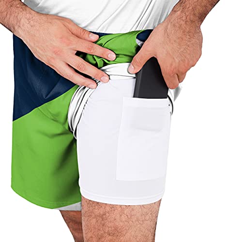 Image of FOCO NFL Mens NFL Team Logo Side Stripe Training Shorts