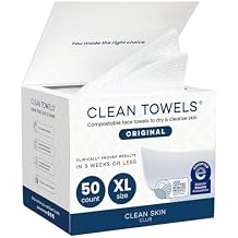 Clean Skin Club Clean Towels XL&reg;, 100% USDA Biobased Face Towel, Disposable Face Towelette, Eczema Association Accepted, Ma