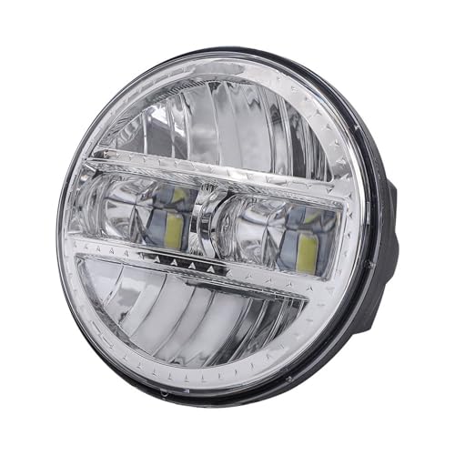 Phare moto LED 90W puissant argenté pour visibilité nocturne Softail