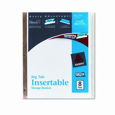 Worksaver Big Tab Dividers with Clear Tabs (8 Tabs) [Set of 3]
