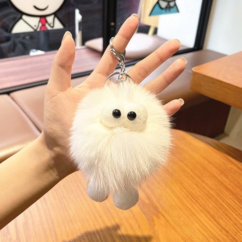 SRYTCYDA Cute Plushs Keychains for Women, Big Eyes Kawaii Plush Keychain with a Card Pin, Plush Keychains for Backpacks Decorative Accessories Birthday Gifts, Party Rewards, Meet Gifts (White) — view 5