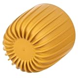 KADAX Doniczka z tworzywa sztucznego, nowoczesne donice, doniczka z geometrycznym wzorem, okrągła donica na kwiaty z wkładem, nadstawka (ciemnożółta, 16 x 14 cm)