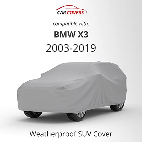 Weatherproof Suv Cover Compatible With 2003-2019 Bmw X3 - Comparable To 5 Layer Cover Outdoor & Indoor - Rain, Snow, Hail, Sun - Theft Cable Lock, Bag & Wind Straps #TOP1