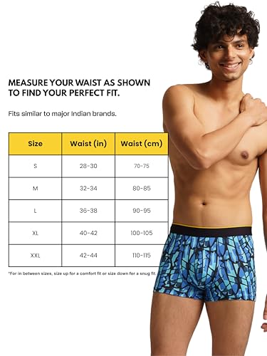 Image of Bummer Printed Micro Modal Trunks Underwear for Men - Ultra Soft & Breathable, 3 Times Softer Than Cotton, Anti-Bacterial, Stretchable for Ultimate Comfort & Style, Pack of 1 (A Shark Tank Product)