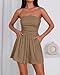 BTFBM Womens Romper 2026 Spring Summer Strapless Tube Tops Beach Vacation Clothes Boho Loose Shorts Jumpsuits Pockets(Light Brown, Small)