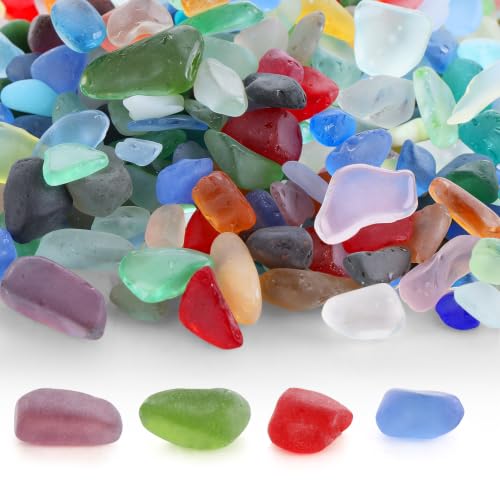 AZKEEGREY Colourful Frosted Sea Glass Pebbles Stones 2 lb