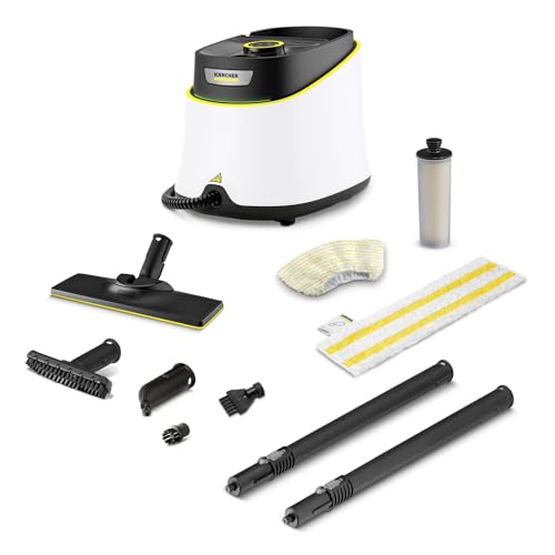 Kärcher Limpiadora de vapor SC 3 Deluxe, presión: 3,5bar, calentamiento: 30s, potencia: 1900W, rendimiento: 75m², depósito: 1l, kit de suelos, funda de microfibra, boquillas y cepillo redondo