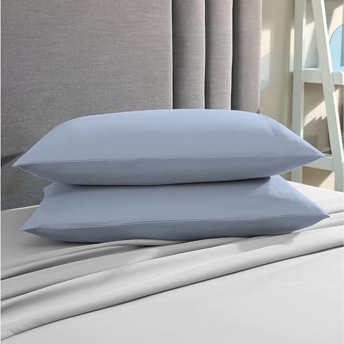 CharlottelyHues Pillowcases Set of 2 100% Egyptian Cotton Queen (Sky Blue)