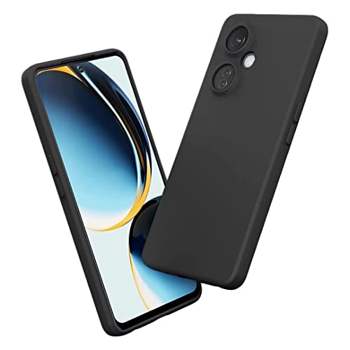 Image of DIZORO Microfiber Candy Case Compatible for Oneplus Nord CE3 Lite 5G Smooth Touch Cushion Liquid Soft Silicone Gel Rubber Phone Cases Non-Slip Full Body Protective Shockproof Back Cover - Black