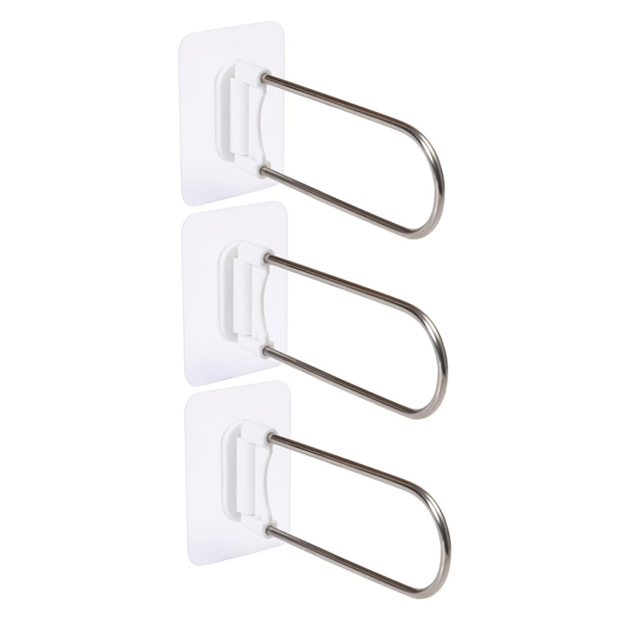 3pcs Wall-Mounted Clothes Hanger Rack Stainless Steel Adhesive Organizer No-Trace Hanger Holder for Home Balcony Laundry Storage