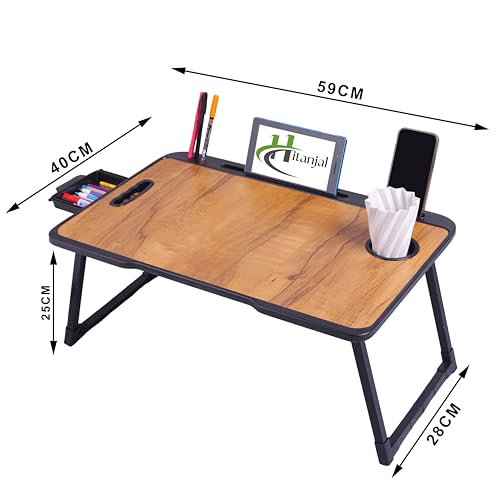 Image of Study Table Bed Table Premium Laptop Table /Foldable and Portable Wooden /Writing Desk for Office /Home /School (A Wood COTED)