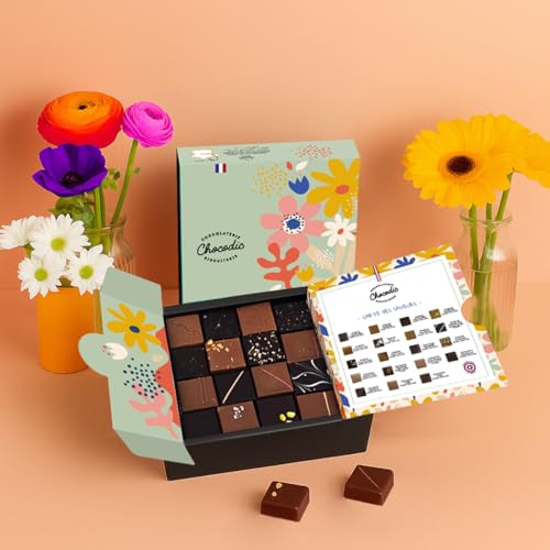 Coffret Luxe Chocolats fins de Pâques - Assortiment Pralinés et Ganaches - Fabrication Artisanale (Coffret Lux