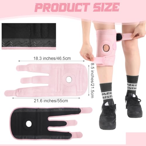 Image of Foilswirl 1 Pcs Kids Knee Brace with Side Stabilizers,Pink | Patella Gel Pad Opening, Adjustable Straps Youth Child Knee Brace Support, Meniscus Tear Sports Running