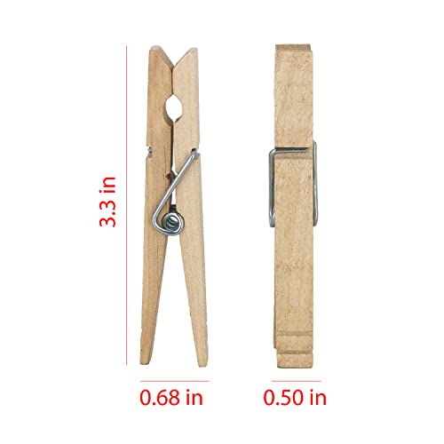 image for Clorox Wood Clothespins with Spring - Value Pack of 50 Clips, Rust Res