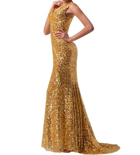 V Neck Sequins Mermaid Bridesmaid Dresses Long Sparkly Plus Size Prom Dresses Wedding Evening Party Gown3