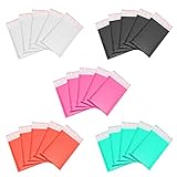 PACKAPRO Colored Bubble Mailer 50Pack 4x8 Inch Self Seal Padded Envelopes for packing shipping mailing bags with thick bubble wrap for waterproof tearproof package