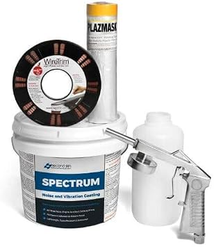 Second Skin Spectrum Made in The USA Liquid Sound Deadener - 2 Gallon + Spray Gun/Bottle + Wire Tape + Plasti Wrap Bundle