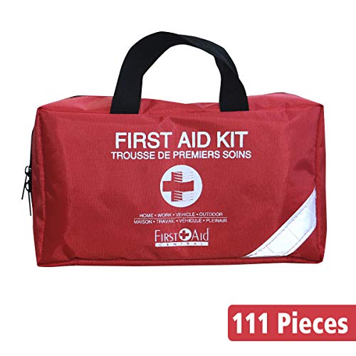 First Aid Central AZ-ESSFAK Essential Emergency First Aid Kit For Home, Travel, and Work, 111 Pieces