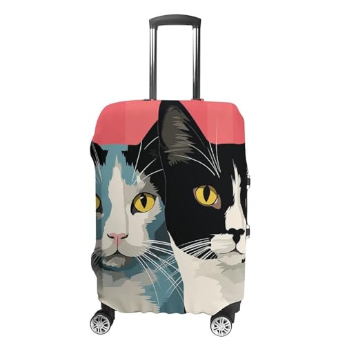 Housse de bagage de voyage chat blanc pour valise en soute