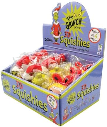 Raymond Geddes Dr. Seuss Grinch Slow Rise Squishy Toys for Kids - Set of 12, Perfect Party Favors and Goodie Bag Fillers