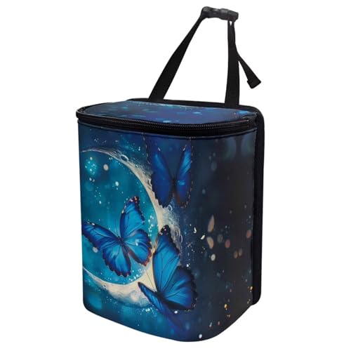 Image of Skeleton Roses Pattern Car Trash Bin Collapsible Car Organizers and Storage for Front Seat Multipurpose Trash Bag Automotive Garbage Can Car Accessories Interior Car Organizer
