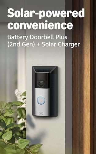 Image of Ring Battery Doorbell Plus (newest model), Nickel Silver with Solar Charger (newest model)