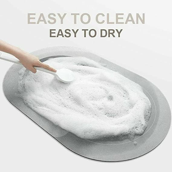 Alabelo Anti Skid Bathroom Mat Quick Drying Water Absorbent Doormat Soft Microfiber Non-Slip Bath Carpet for Bathroom, Kitchen, Home Entrance, and Floor Decor (Pcak of 2) 1