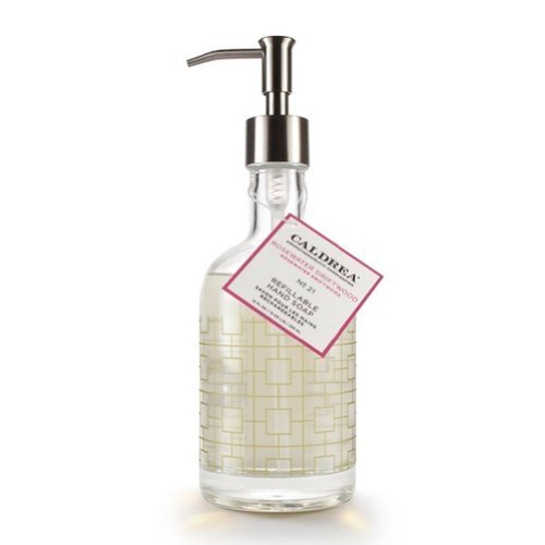 Caldrea Glass Refillable Hand Soap, Rosewater Driftwood, 12 Ounce