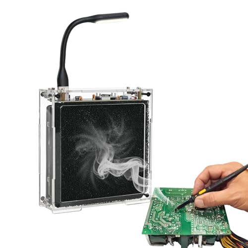 BANRIA Soldering Practice Kit DIY Solder Fume Extractor Soldering Project Kit Solder Smoke Absorber Kit with LED Light & Filters Solder Smoke Remover Absorber DIY Working Fan for Soldering Station