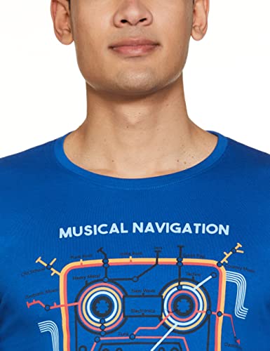 Image of Max Men's Cotton Graphic Print Full Sleeves Regular Fit T-Shirt