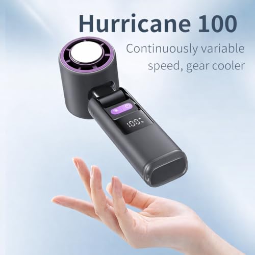 Image of K801 Portable Ice Cooling Hand Fan, 4000mAh Rechargeable, 199 Speed Settings, Turbo BLDC Motor, 20H Runtime, FrostTouch 5C Cooling, Travel Fan
