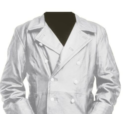 DGHM-JLMY Men's Long Sleeve Button Lapel Jacket Outwear Retro Faux Leather Trench Coat Long Windbreaker Motorcycle Jacket2