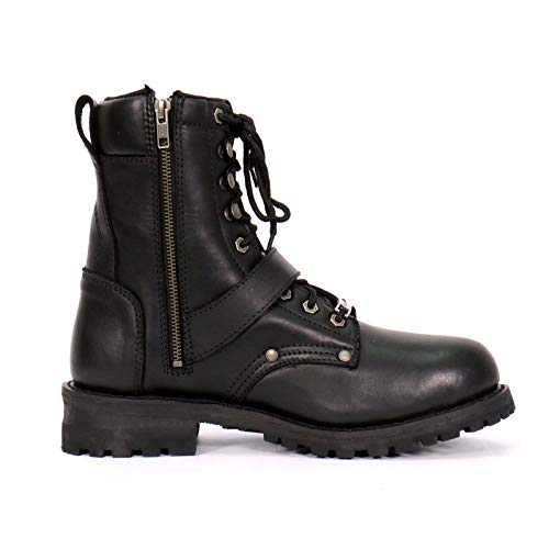 Hot Leathers BTM1017 Men’s Black Grave Rub Skull Tall Logger Motorcycle Boot - 11