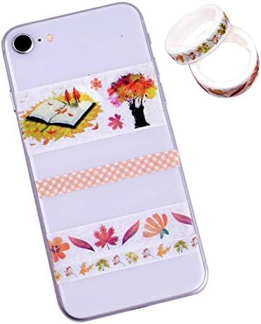 10Rolls Maple Leaf Washi Tape, Fall Masking Tape Set Decorative for Thanksgiving, DIY Crafts, Bullet Journal Supplies, Scrapbook, Gift Wrapping