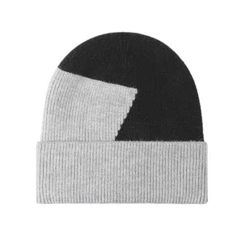 HDICUHNANU Gorros CáLidos De Invierno Gorros De Invierno para Hombres Y Mujeres Gorros De Cráneo De Punto Gorros Suaves Y Cálidos Contraste Sombrero De Invierno(D)