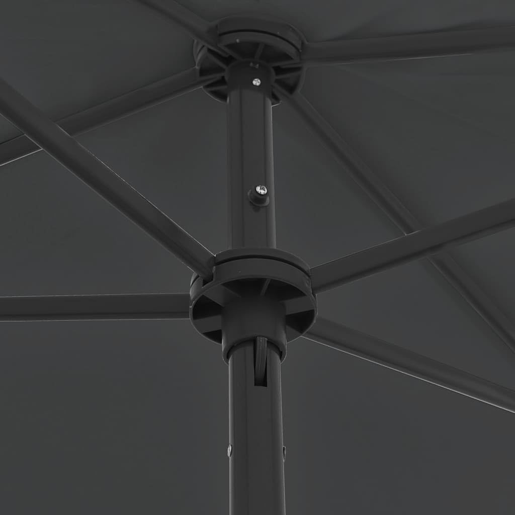Generisch Parasol plażowy żółty piaskowy 180 x 120 cm wykonany z odpornego na promieniowanie UV i odpornego na kolor poliestru, ze stabilnymi żebrami parasola i mechanizmem przechylania w dowolnym