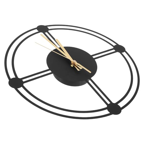 Reloj de pared exterior de hierro negro POPETPOP silencioso para jardín y patio 2