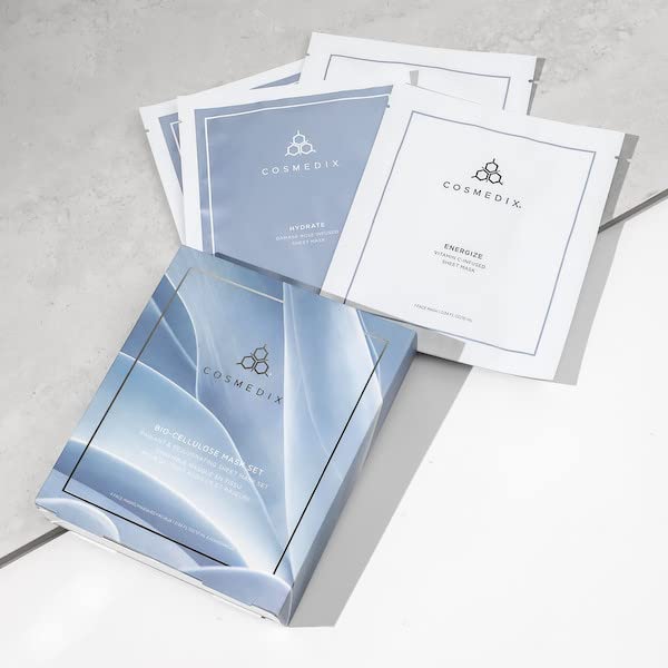 Miniatura 4 de COSMEDIX Juego de mascarillas radiantes y rejuvenecedoras de biocelulosa, 1 unidad.