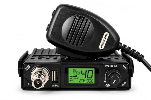 Emisora CB 27 MHz AM FM President Bill II con sistema VOX manos libres y toma mechero